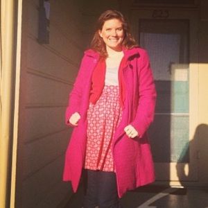 Double breasted skirted peacoat